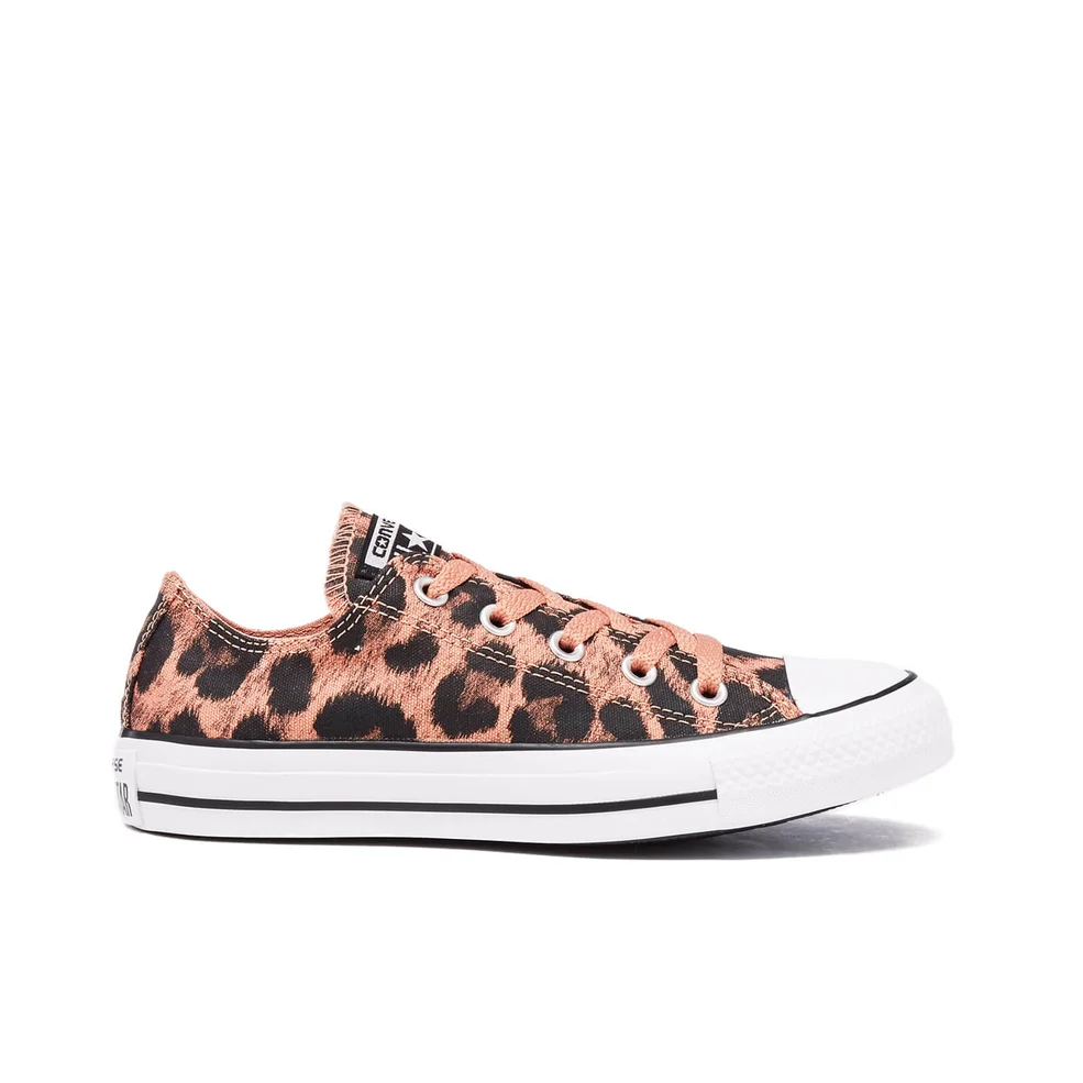 Converse Women's Chuck Taylor All Star Animal Print OX Trainers - Pink Blush/Black Image 1