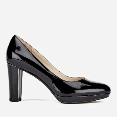 Clarks Women's Kendra Sienna Patent Platform Court Shoes - Black