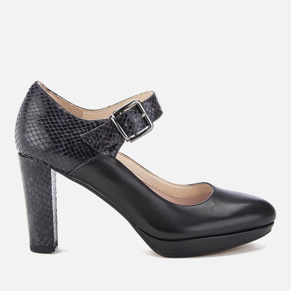 Clarks Women's Kendra Gaby Leather Mary Jane Heels - Black Combi Image 1
