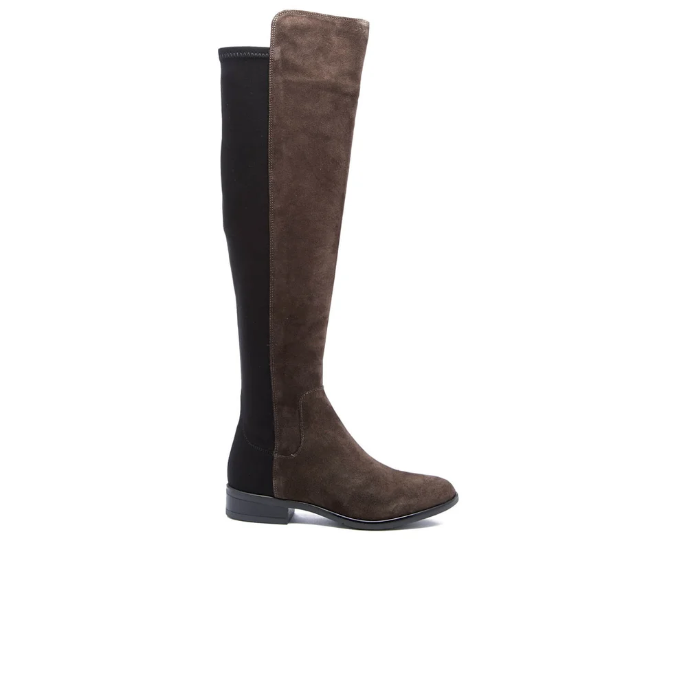 Clarks Women's Caddy Belle Suede Thigh High Boots - Grey Image 1