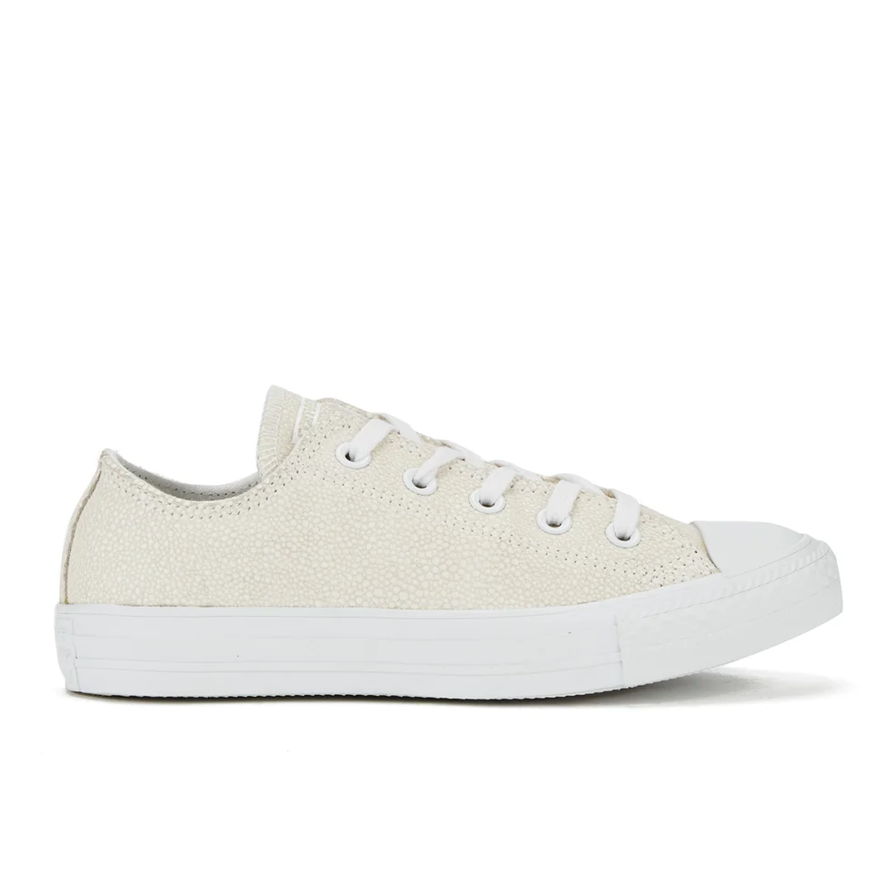 Converse Women's Chuck Taylor All Star Sting Ray Leather Ox Trainers - White/Black/White Image 1