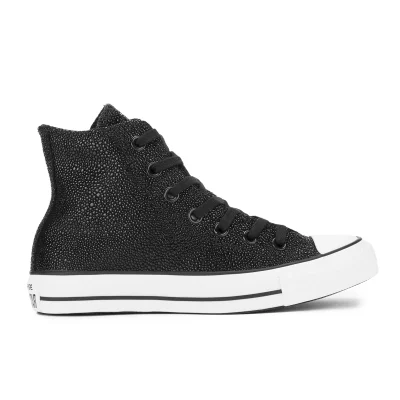 Converse Women's Chuck Taylor All Star Sting Ray Leather Hi-Top Trainers - Black/Black/White