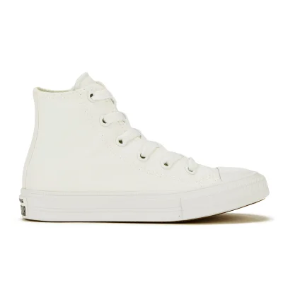 Converse Kids Chuck Taylor All Star II Tencel Canvas Hi-Top Trainers - White/White/Navy