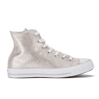 Converse Women's Chuck Taylor All Star Sting Ray Leather Hi-Top Trainers - Pure Silver/Black/White