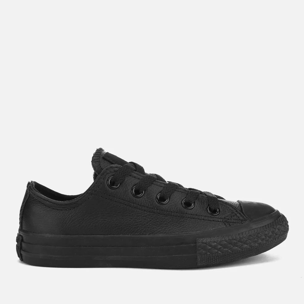 Converse Kids' Chuck Taylor All Star Leather Ox Trainers - Black Image 1