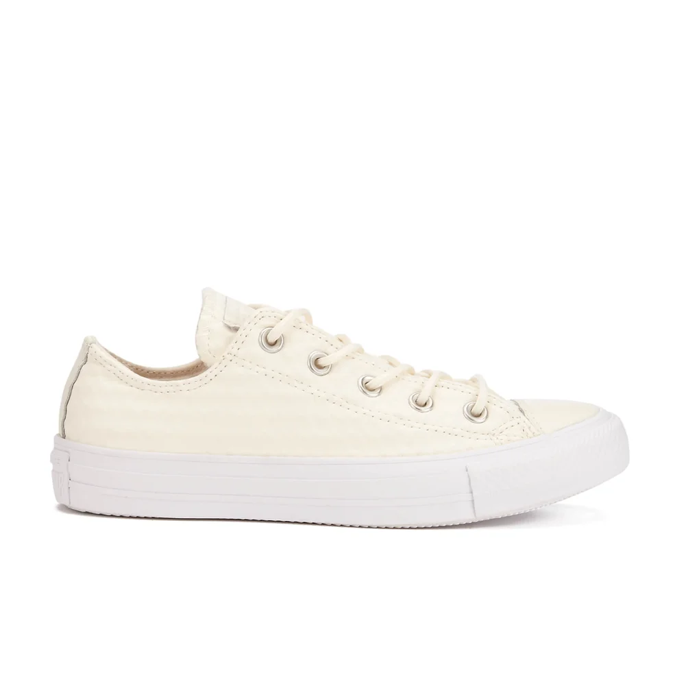Converse Women's Chuck Taylor All Star Craft Leather Ox Trainers - White Monochrome Image 1