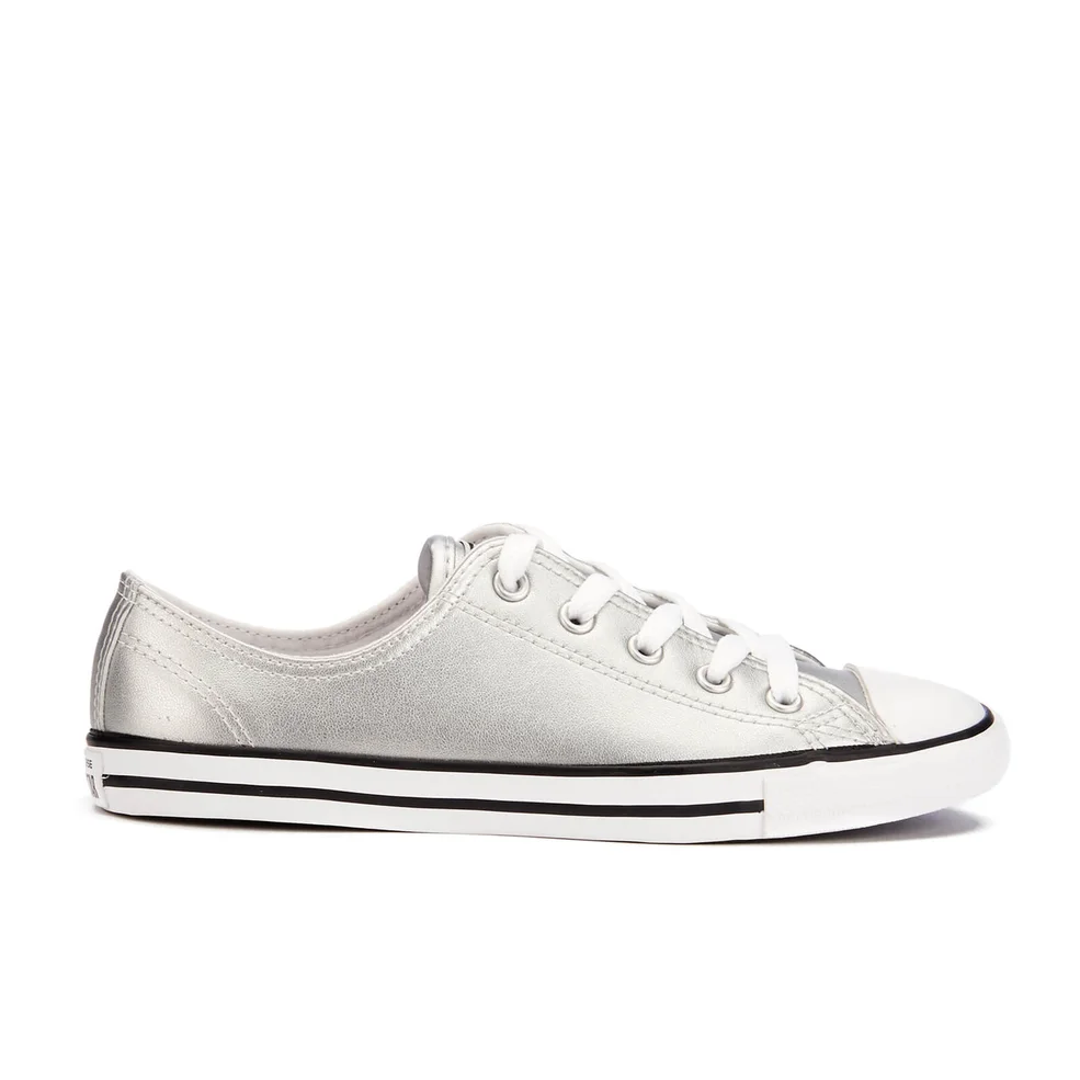 Converse Women's Chuck Taylor All Star Dainty Ox Trainers - Silver/Black/White Image 1