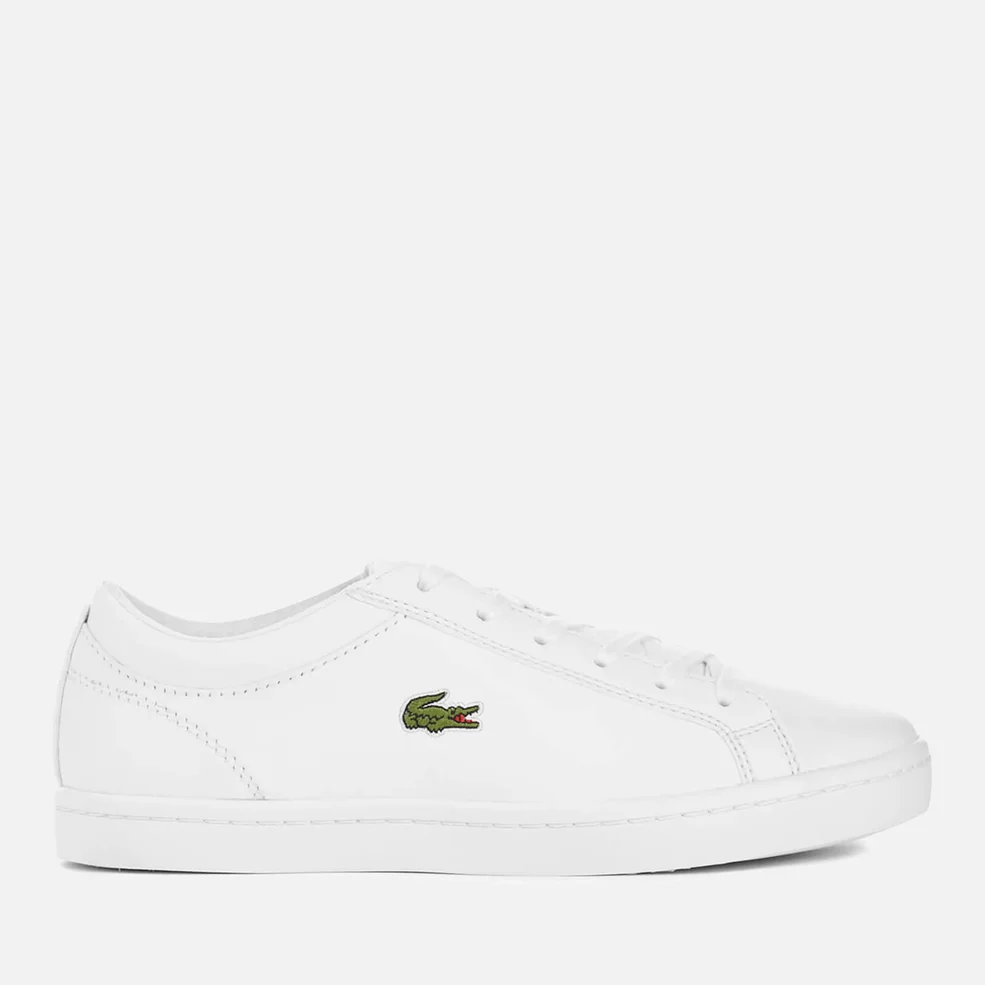 Lacoste Women's Straightset Bl 1 Leather Court Trainers - White Image 1