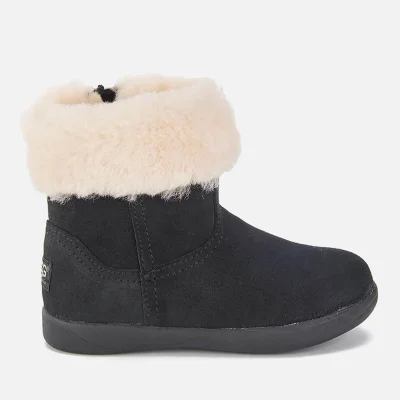 UGG Toddlers' Jorie II Sheepskin Collar Suede Boots - Black