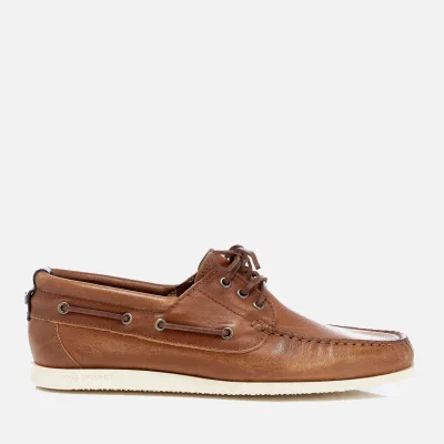 BOSS Orange Men's Nydeck Leather Boat Shoes - Medium Brown