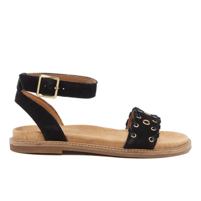 Clarks Women's Corsio Amelia Suede Barely There Sandals - Black