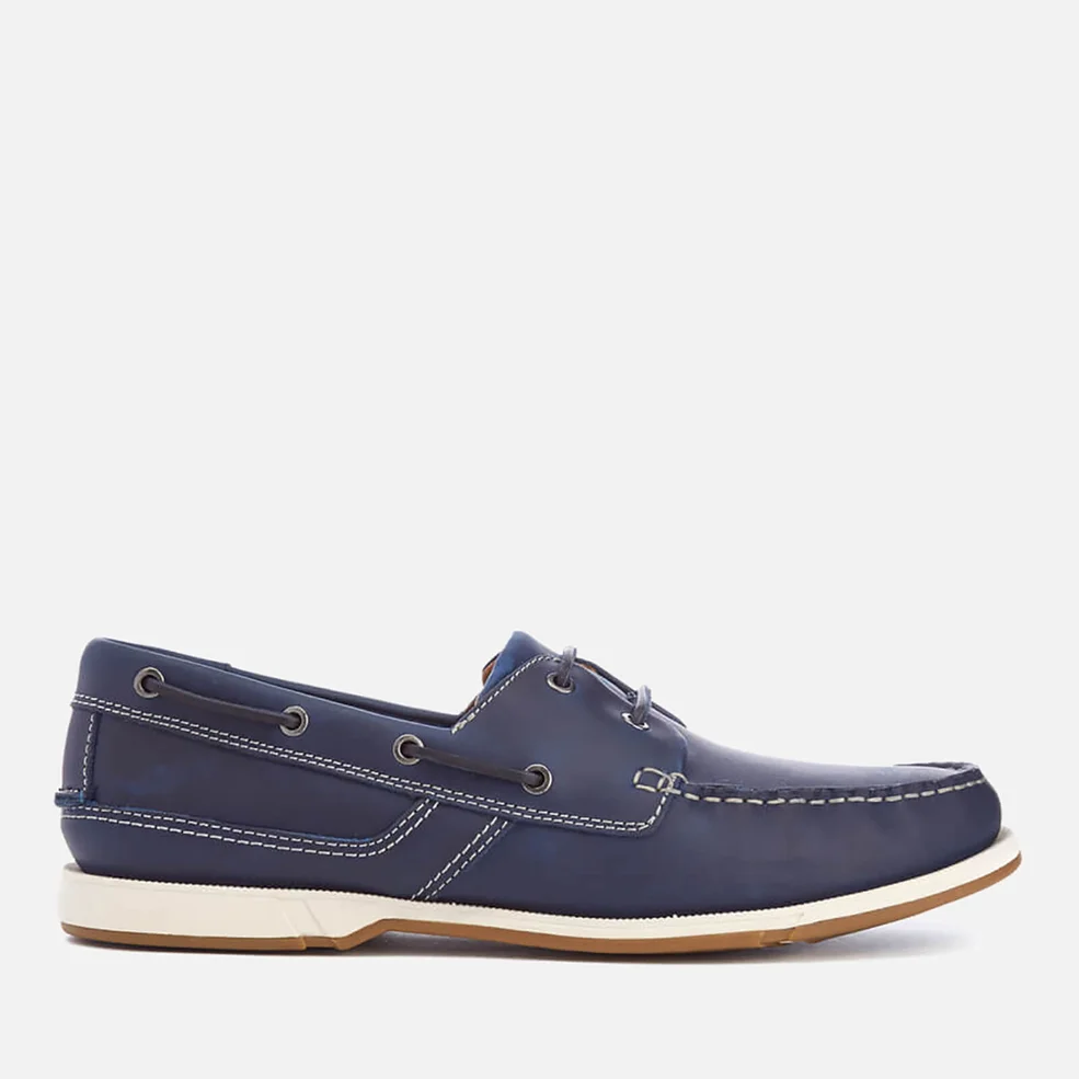 Clarks Men's Fulmen Row Leather Boat Shoes - Navy Image 1