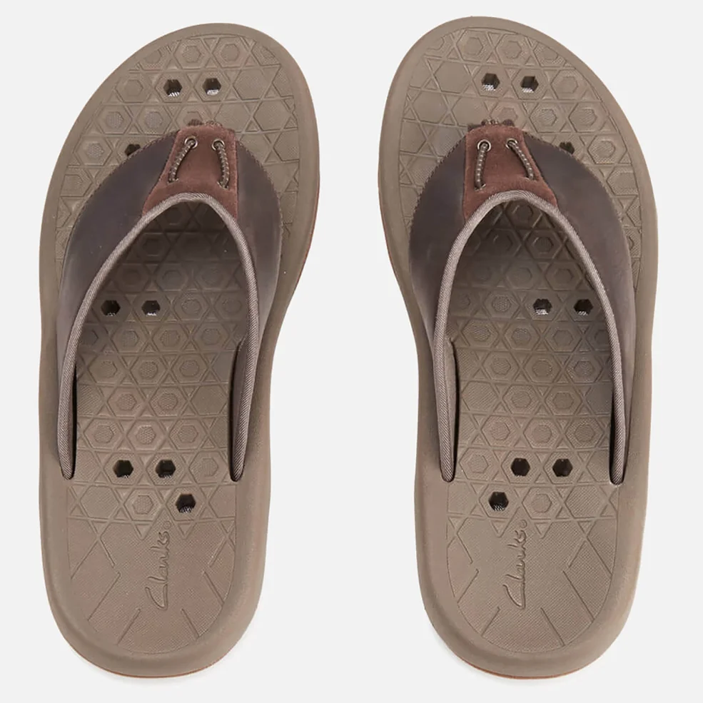 Clarks Men's Bosun Coast Nubuck Toe Post Sandals - Brown Image 1