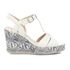Clarks Women's Adesha River Leather T Bar Wedged Sandals - White - Image 1
