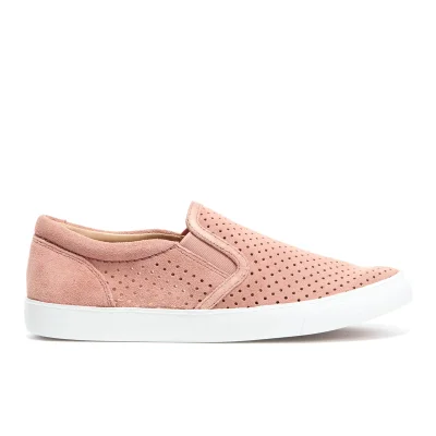 Clarks Women's Glove Puppet Perforated Suede Slip-On Trainers - Dusty Pink