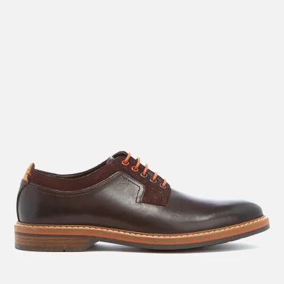 Clarks Men's Pitney Walk Leather Derby Shoes - Dark Brown