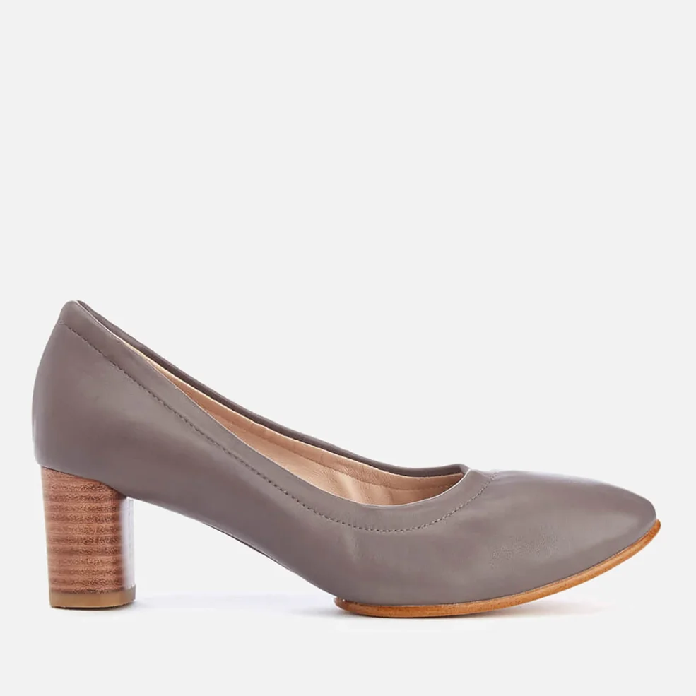 Clarks Women's Grace Isabella Leather Heeled Court Shoes - Dark Grey Image 1
