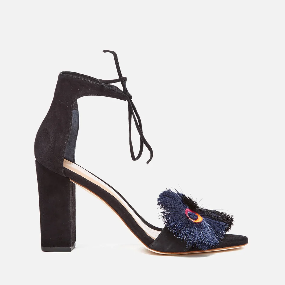 Loeffler Randall Women's Virginia Floral Embroidered Suede Two Part Sandals - Black Floral Image 1
