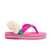 UGG Babies' Yia Yia II Neon Sheepskin Back Toe Post Sandals - Pink - Image 1