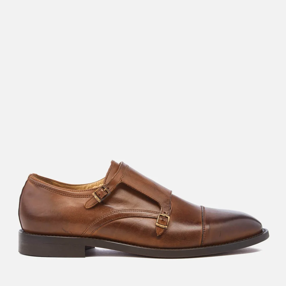 Hudson London Men's Baldwin Calf Leather Monk Shoes - Cognac Image 1