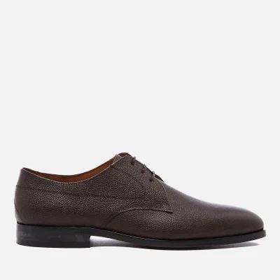 PS by Paul Smith Men's Leo Leather Plain Derby Shoes - Dark Brown