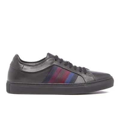 Paul Smith Men's Ivo Leather Court Trainers - Black Classic Calf/Stripe Webbing