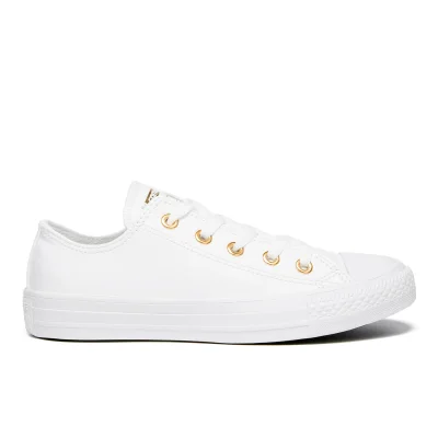 Converse Women's Chuck Taylor All Star Ox Trainers - White/Gold
