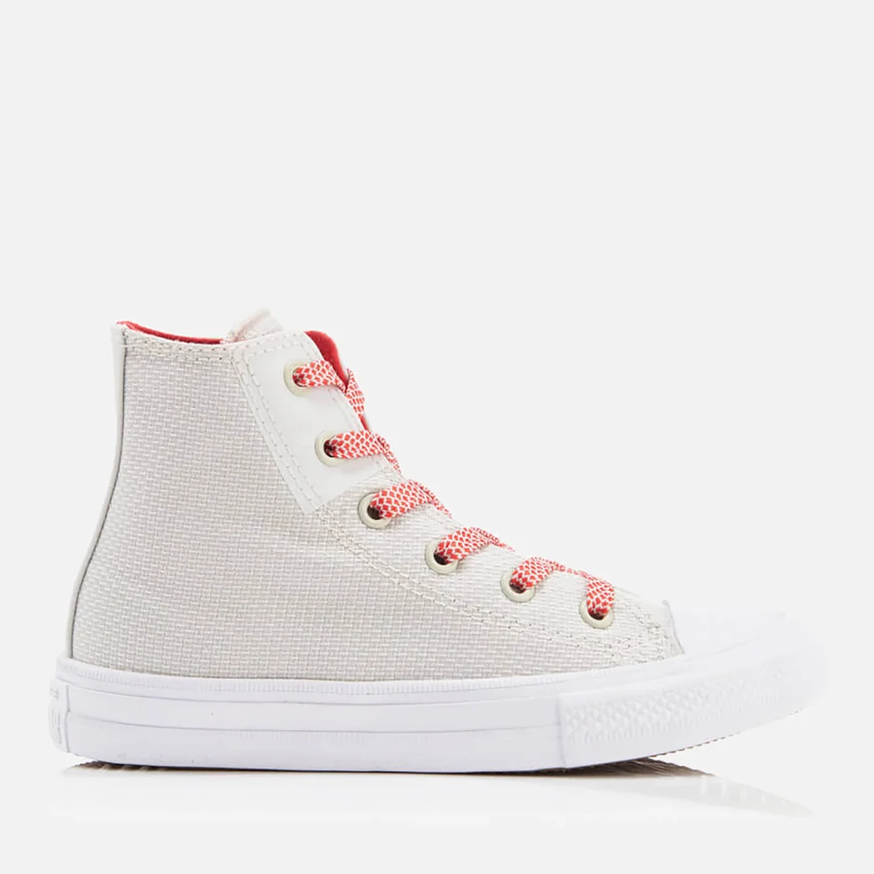 Converse Kids' Chuck Taylor All Star II Hi-Top Trainers - Buff/White/Ultra Red Image 1