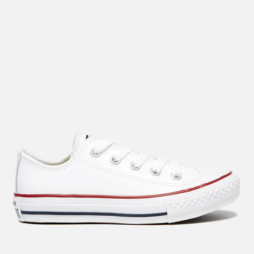 Converse Kids' Chuck Taylor All Star Ox Trainers - White/Garnet/Navy Image 1