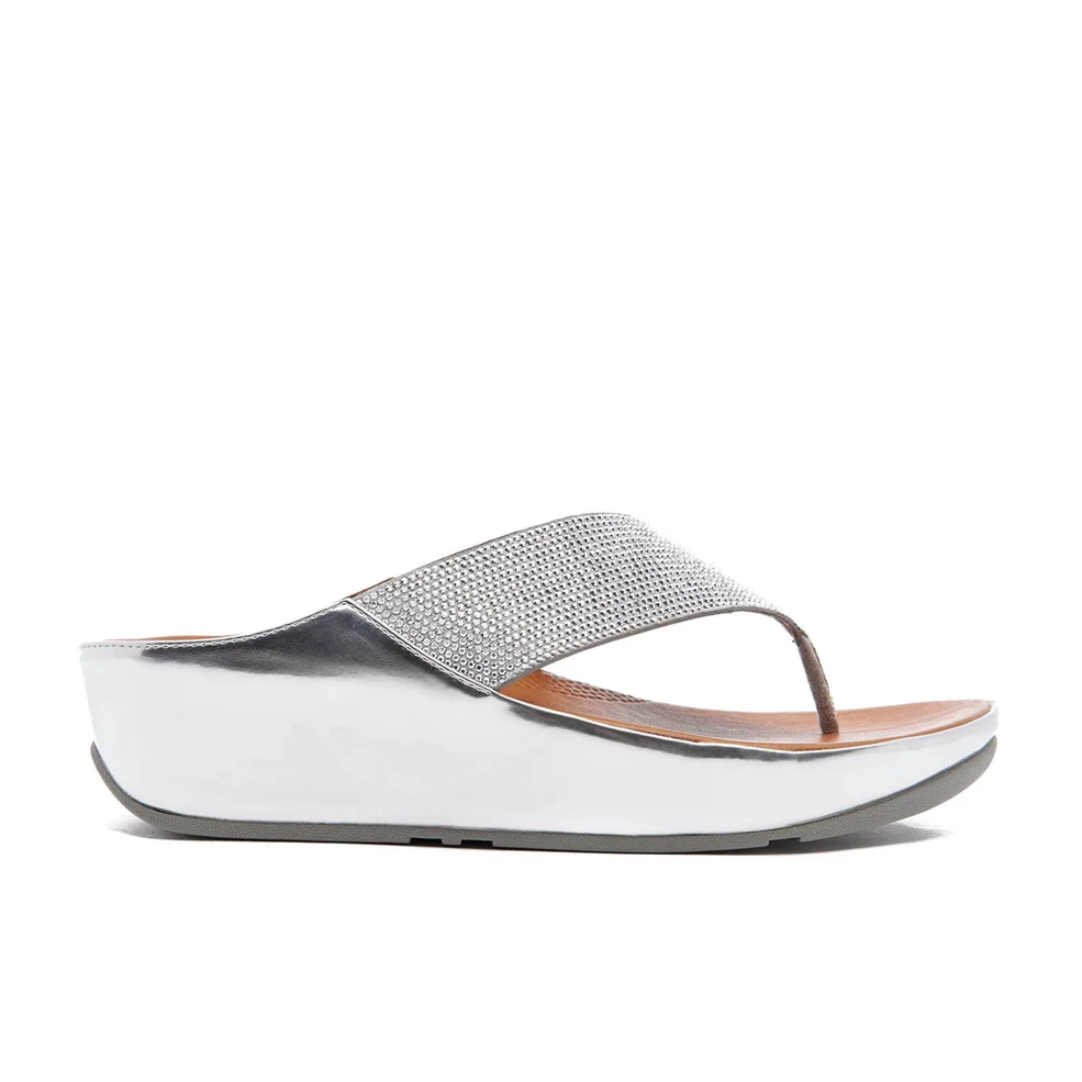FitFlop Women's Crystall Toe-Post Sandals - Silver Image 1