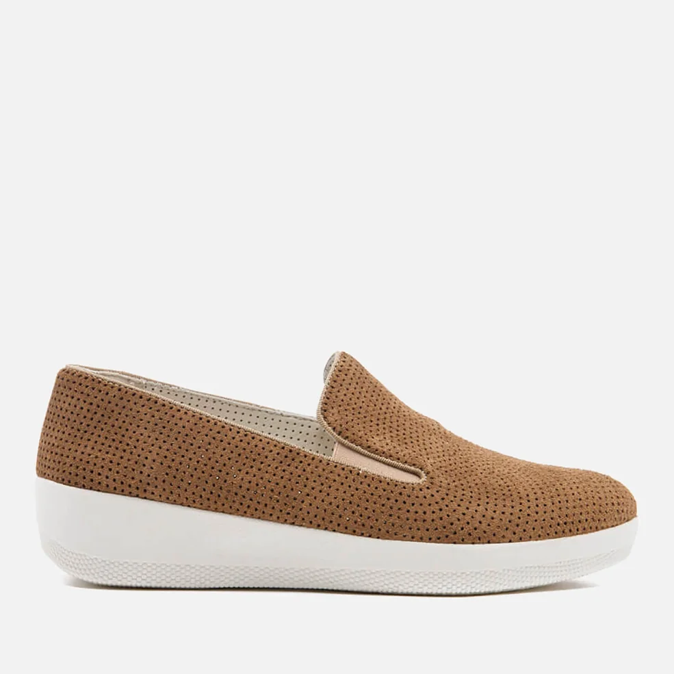 FitFlop Women's Superskate Perforated Suede Slip On Trainers - Soft Brown Image 1