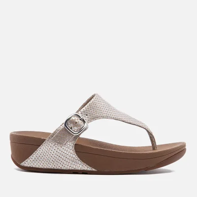 FitFlop Women's The Skinny Leather Toe-Post Sandals - Silver Snake