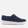 FitFlop Women's F-Sporty Perforated Suede Lace-Up Trainers - Mignight Navy - Image 1