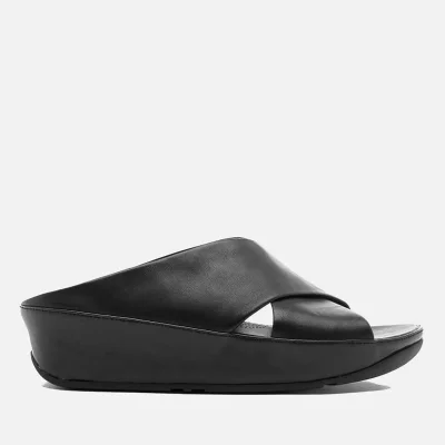 FitFlop Women's Kys Leather Slide Sandals - All Black