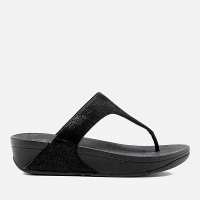 FitFlop Women's Shimmy Suede Toe-Post Sandals - Black Glimmer