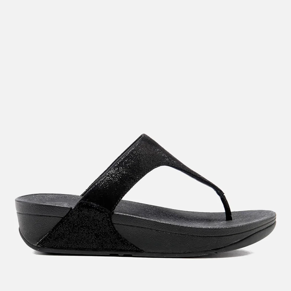 FitFlop Women's Shimmy Suede Toe-Post Sandals - Black Glimmer Image 1