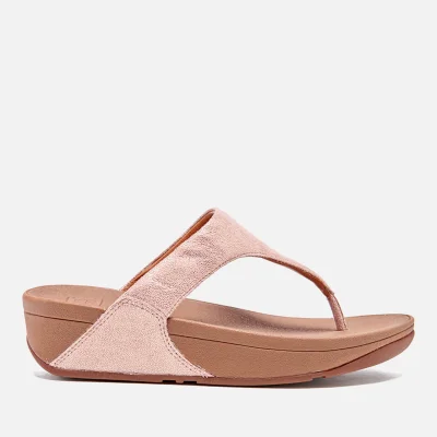 FitFlop Women's Shimmy Suede Toe-Post Sandals - Rose Gold