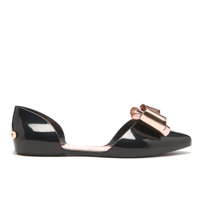Ted Baker Women's Iela Bow Front Pointed Flats - Black/Rose Gold