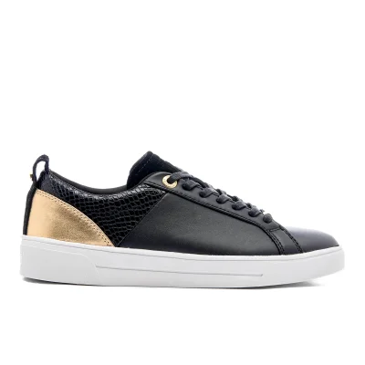 Ted Baker Women's Kulei Leather Cupsole Trainers - Black/Rose Gold