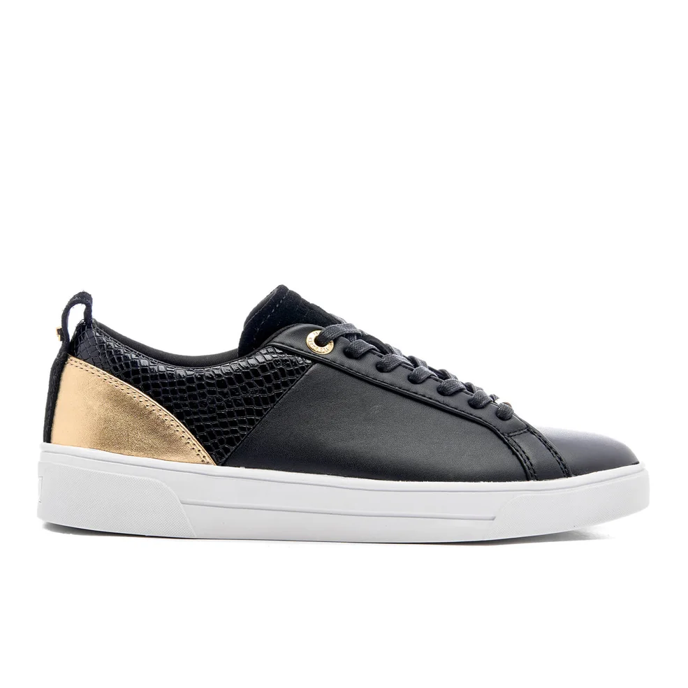Ted Baker Women's Kulei Leather Cupsole Trainers - Black/Rose Gold Image 1