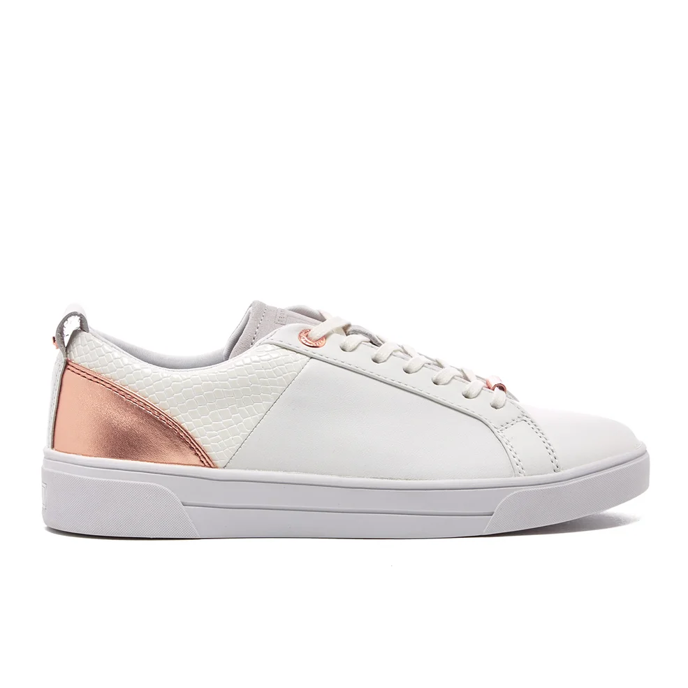 Ted Baker Women's Kulei Leather Cupsole Trainers - White/Rose Gold Image 1