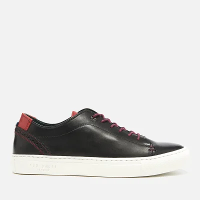 Ted Baker Men's Kiing Burnished Leather Cupsole Trainers - Black