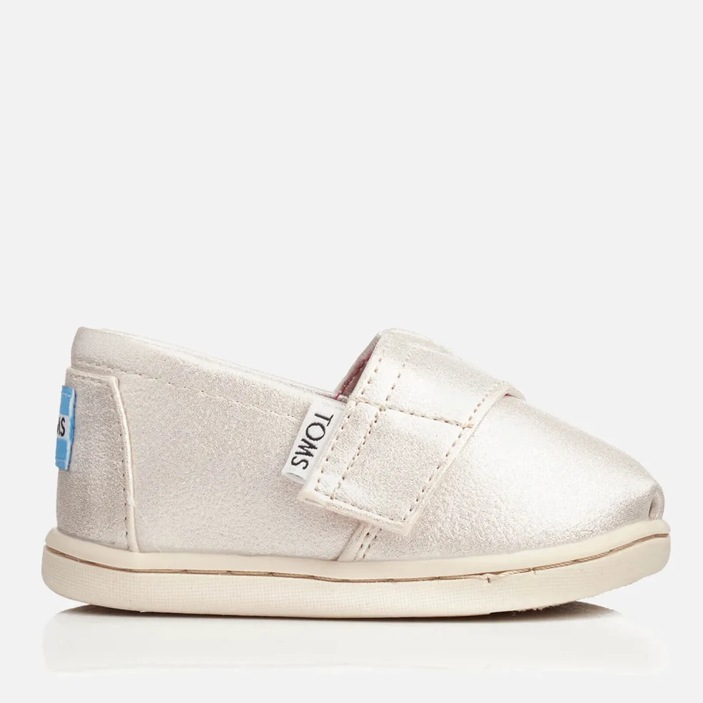 TOMS Toddlers' Seasonal Classics Slip-On Pumps - Pale Gold Shimmer Image 1