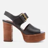See By Chloé Women's Leather Platform Heeled Sandals - Black - Image 1