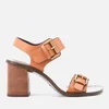 See By Chloé Women's Buckle Leather Heeled Sandals - Malt - Image 1