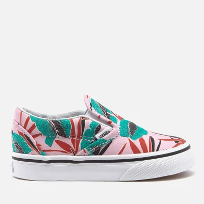 Vans Toddlers' Classic Tropical Leaves Slip-On Trainers - Pink Lady