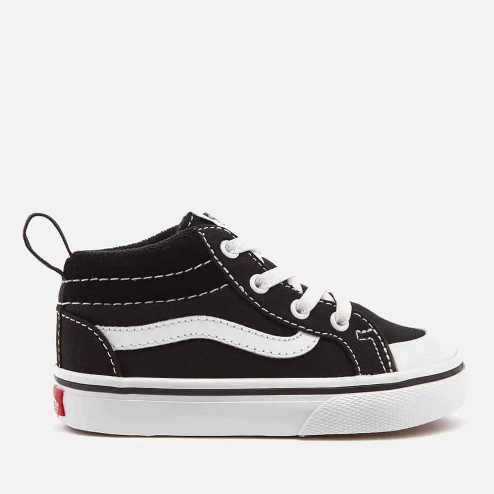 Vans Toddlers' Racer Mid Canvas Trainers - Black/True White Image 1