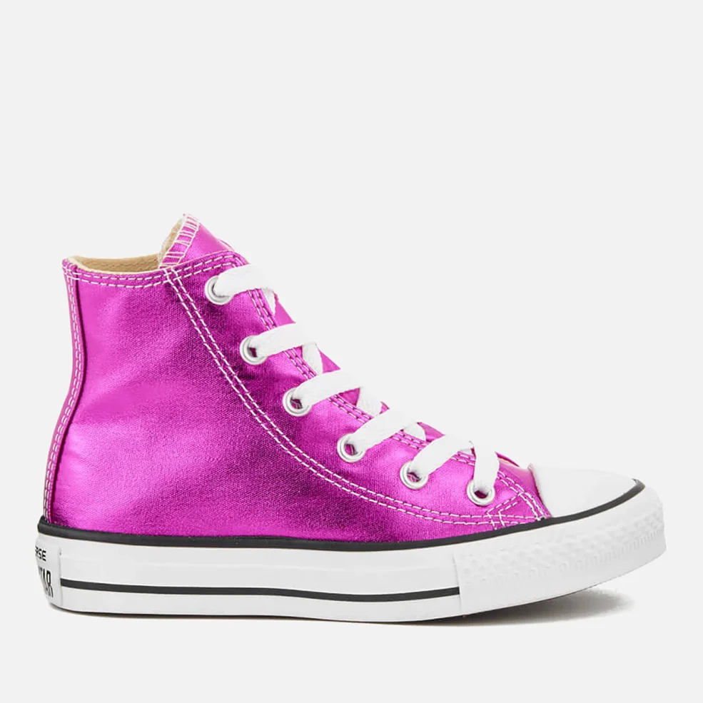 Converse Kids' Chuck Taylor All Star Hi-Top Trainers - Magenta Glow/Black/White Image 1
