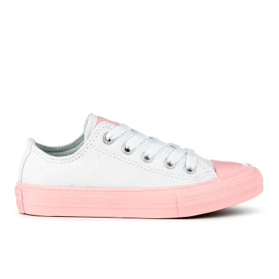 Converse Kids' Chuck Taylor All Star II Ox Trainers - White/Vapor Pink