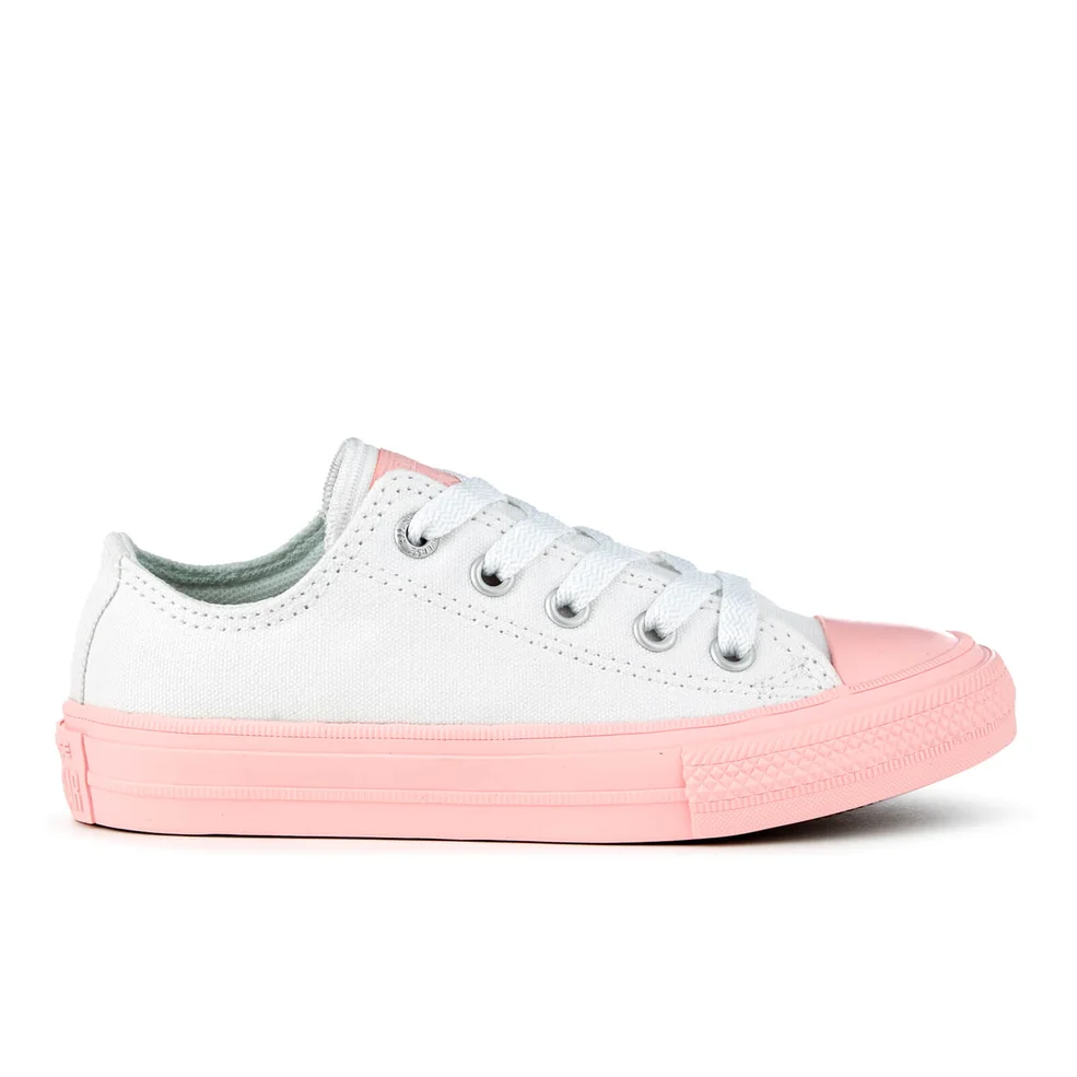 Converse Kids' Chuck Taylor All Star II Ox Trainers - White/Vapor Pink Image 1